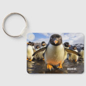 Aangepaste naam Cool Penguins Sleutelhanger (Achterkant)