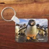 Aangepaste naam Cool Penguins Sleutelhanger (Achterkant)