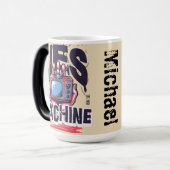 Aangepaste naam Cool retro artwork Grafische telev Magische Mok (Voorkant links)