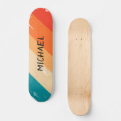 Aangepaste naam Cool Retro Sunset Bruskes Skateboard (Voorkant)