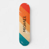 Aangepaste naam Cool Retro Sunset Bruskes Skateboard (Voorkant)