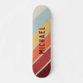 Aangepaste naam Cool Retro Sunset Stripes Skateboard (Voorkant)