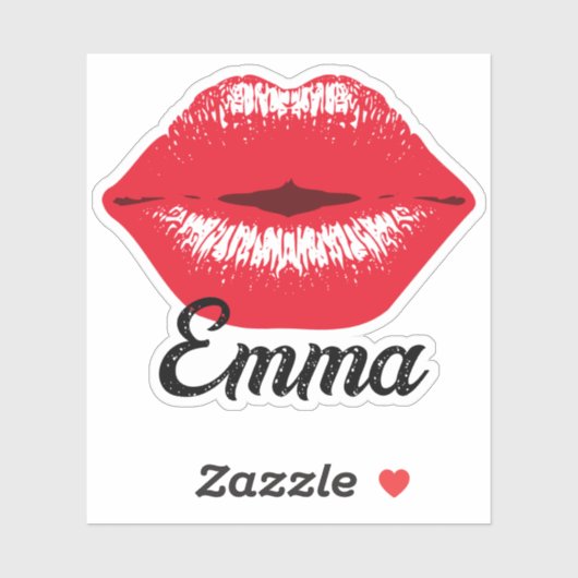 Aangepaste naam Cool Rode Lippenstift Kussende Lip Sticker (Vel)