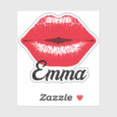 Aangepaste naam Cool Rode Lippenstift Zoenende Lip Sticker (Vel)