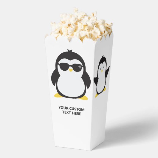 Aangepaste naam coole pinguïn bedankdoosjes (Popped)