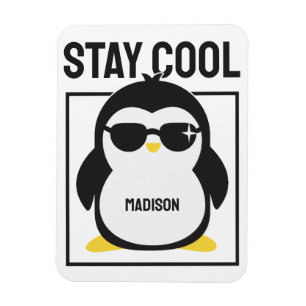 Aangepaste naam coole pinguïn magneet
