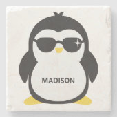 Aangepaste naam coole pinguïn onderzetter (Voorkant)