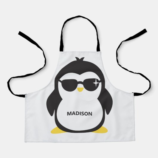 Aangepaste naam coole pinguïn schort (Voorkant)