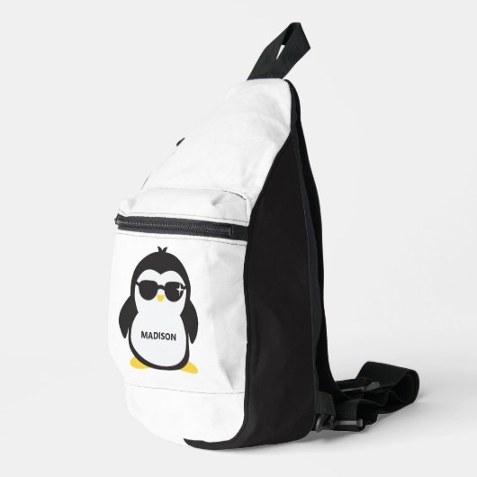 Aangepaste naam coole pinguïn sling bag (Rechterhoek)