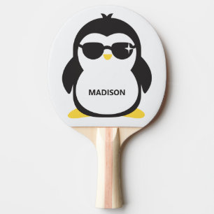 Aangepaste naam coole pinguïn tafeltennisbatje