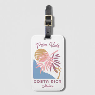 Aangepaste naam Costa Rica Motto Pura Vida Bagagelabel