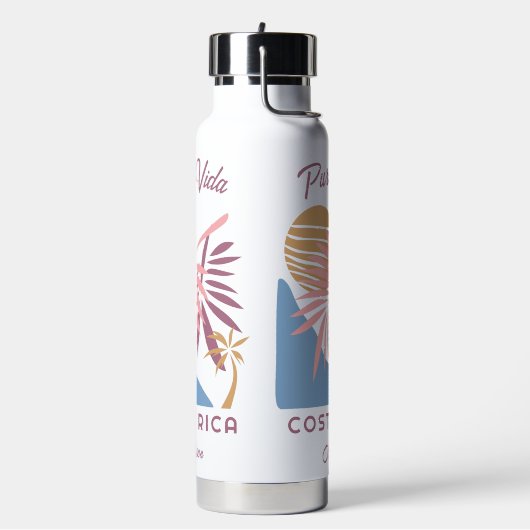 Aangepaste naam Costa Rica Motto Pura Vida Waterfles (Links)