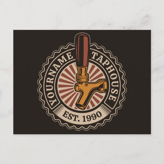 Aangepaste naam Craft Beer Taphouse Brewery Bar Briefkaart (Voorkant)