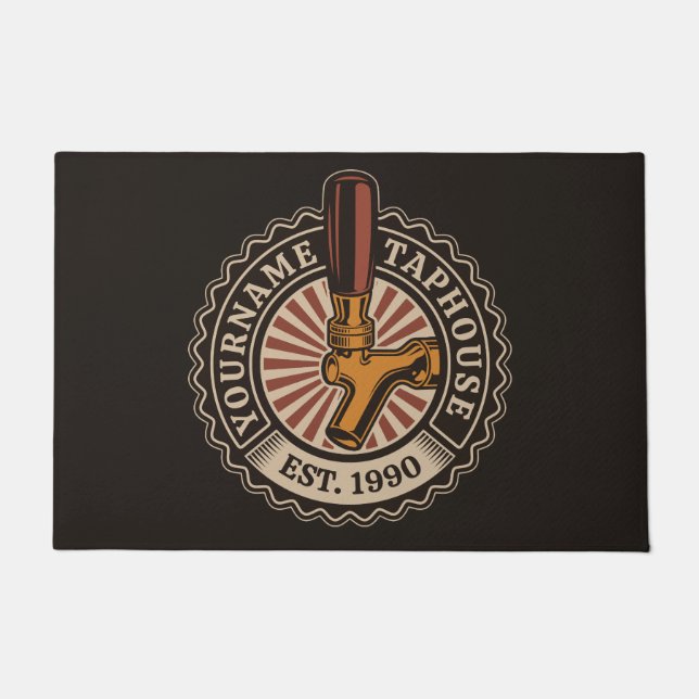 Aangepaste naam Craft Beer Taphouse Brewery Bar Deurmat (Voorkant)