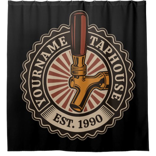 Aangepaste naam Craft Beer Taphouse Brewery Bar Douchegordijn (Voorkant)