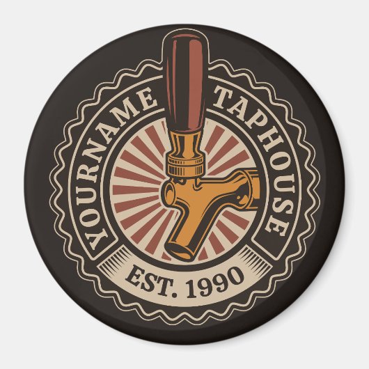 Aangepaste naam Craft Beer Taphouse Brewery Bar Magneet (Voorkant)