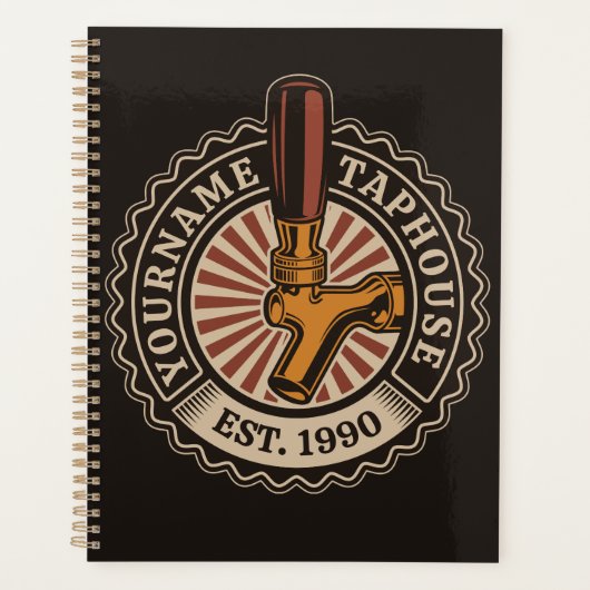 Aangepaste naam Craft Beer Taphouse Brewery Bar Planner (Voorkant)