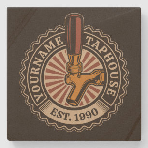 Aangepaste naam Craft Beer Taphouse Brewery Bar Stenen Onderzetter