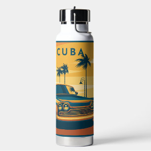 Aangepaste naam Cuba Auto Illustratie Waterfles
