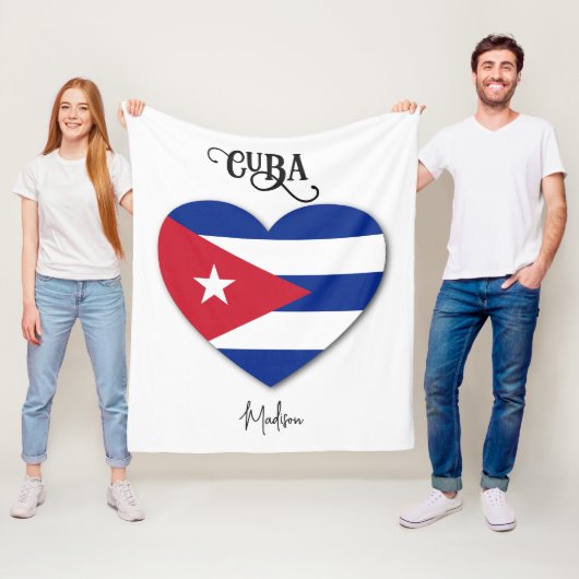 Aangepaste naam Cuba Love Fleece Deken (In situ)