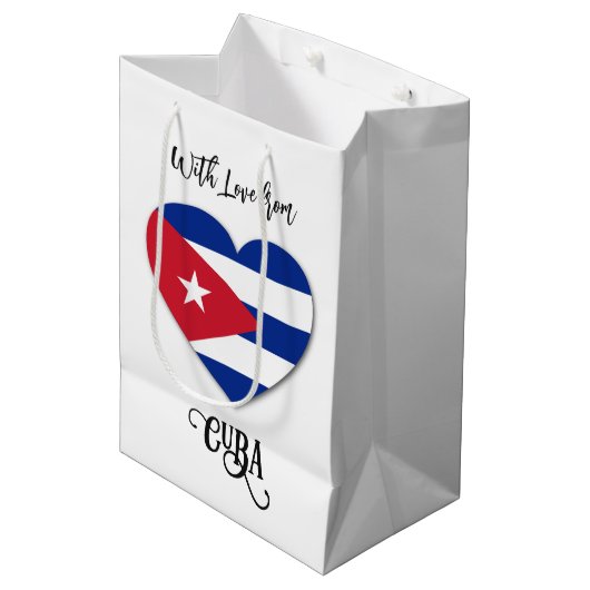 Aangepaste naam Cuba Love Medium Cadeauzakje (Voorkant Gekanteld)