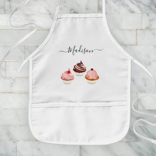 Aangepaste naam Cupcake Party Baking Fun for Child Kinder Schort