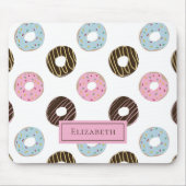 Aangepaste naam Cute Donuts Pastel Sweet Tooth Tex Muismat (Voorkant)