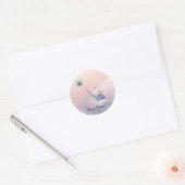 Aangepaste naam Cute Fantasy Mouse Dandelion Sleut Ronde Sticker (Envelop)