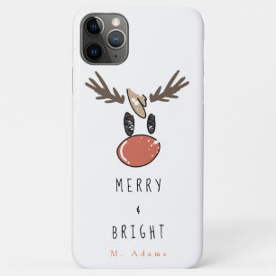 Aangepaste naam Cute Funny Reindeer iPhone 11 Pro Max Hoesje