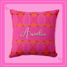 Aangepaste naam Cute Girly Oranje en Roze