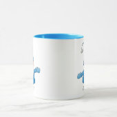 Aangepaste naam Cute Gnome Blue Kerstmis Mok (Midden)