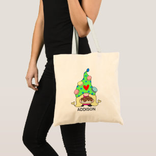 Aangepaste naam Cute Gnome Cookies Pet Cakker Hear Tote Bag