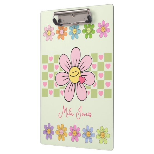 Aangepaste naam Cute Happy Flower Smile Klembord (Links)