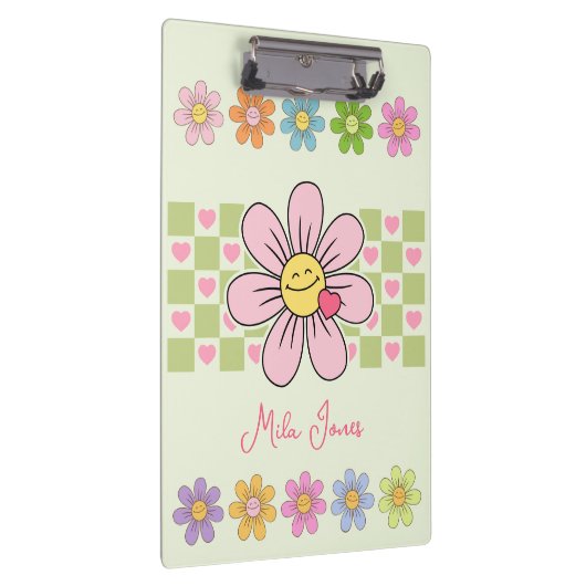 Aangepaste naam Cute Happy Flower Smile Klembord (Rechts)