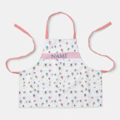 Aangepaste naam - Cute Ice Cream Pattern Kinder Schort (Voorkant)