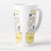 Aangepaste naam Cute Kittens Latte Mok (Rechterhoek)