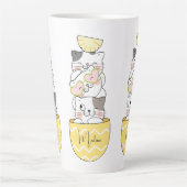 Aangepaste naam Cute Kittens Latte Mok (Voorkant)