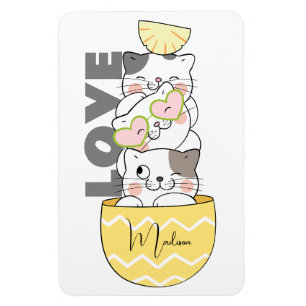 Aangepaste naam Cute Kittens Magneet
