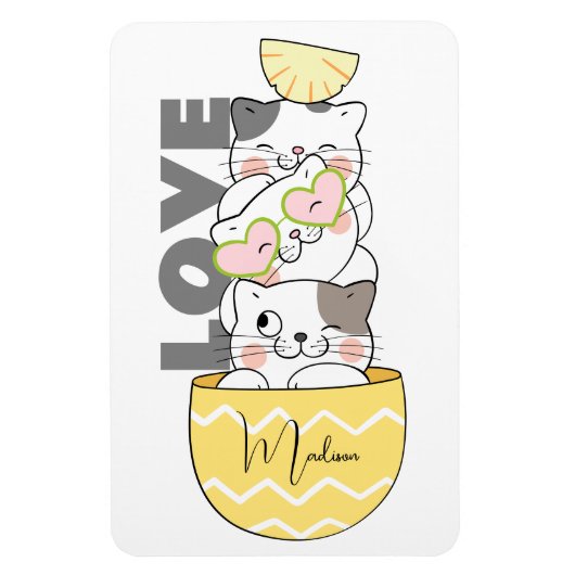 Aangepaste naam Cute Kittens Magneet (Verticaal)