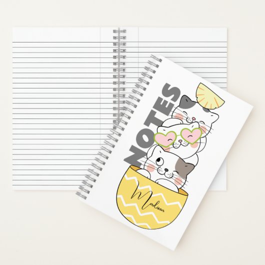 Aangepaste naam Cute Kittens Notitieboek (Binnen)
