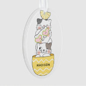 Aangepaste naam Cute Kittens Ornament (voorkant)