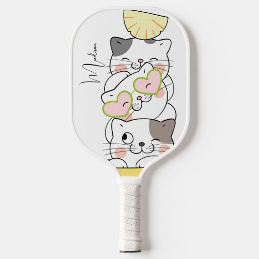 Aangepaste naam Cute Kittens Pickleball Paddle (Voorkant)