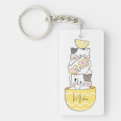 Aangepaste naam Cute Kittens Sleutelhanger (Voorkant)
