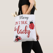Aangepaste naam Cute Ladybug Canvas tas (Dichtbij)