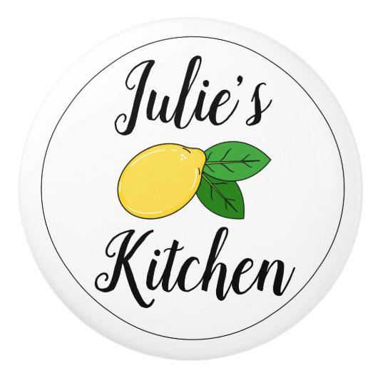 Aangepaste naam Cute Lemon Design Kitchen Drawer P Keramische Knop (Voorkant)