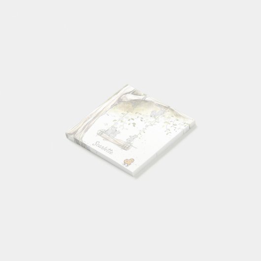 Aangepaste naam Cute Mice School Post-it® Notes (Schuin)