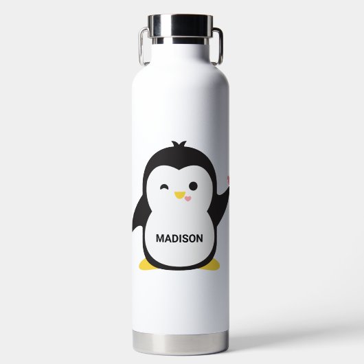 Aangepaste naam Cute Penguin Waterfles (Voorkant)