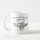 Aangepaste naam Cute Sloth Funny Nap Quote Sloon Koffiemok (Links)