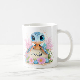 Aangepaste naam Cute Turtle dier Koffiemok