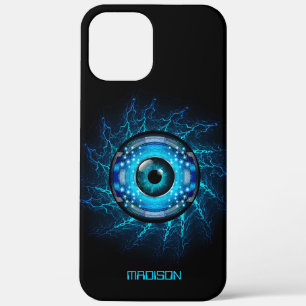 Aangepaste naam Cyber Circuit Eye-telefoongevallen iPhone 12 Pro Max Hoesje